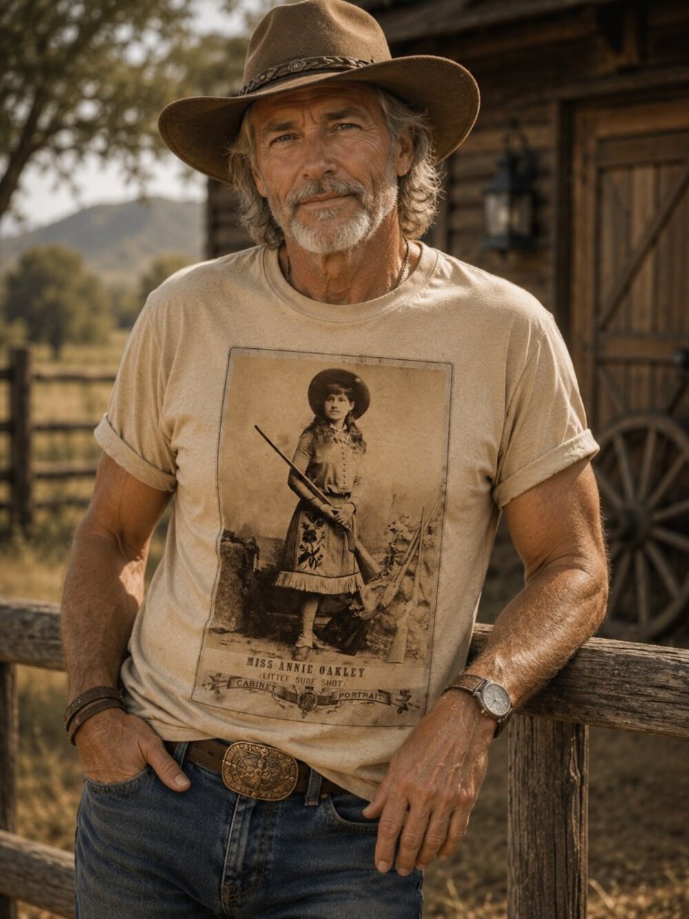 Annie Oakley Vintage Heritage Tee HATMAN ORIGINALS VINTAGE STYLE T SHIRT TEE